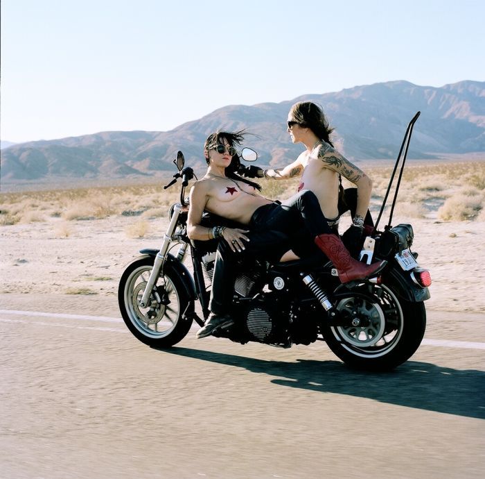 Girls on a motorcycle in San Francisco