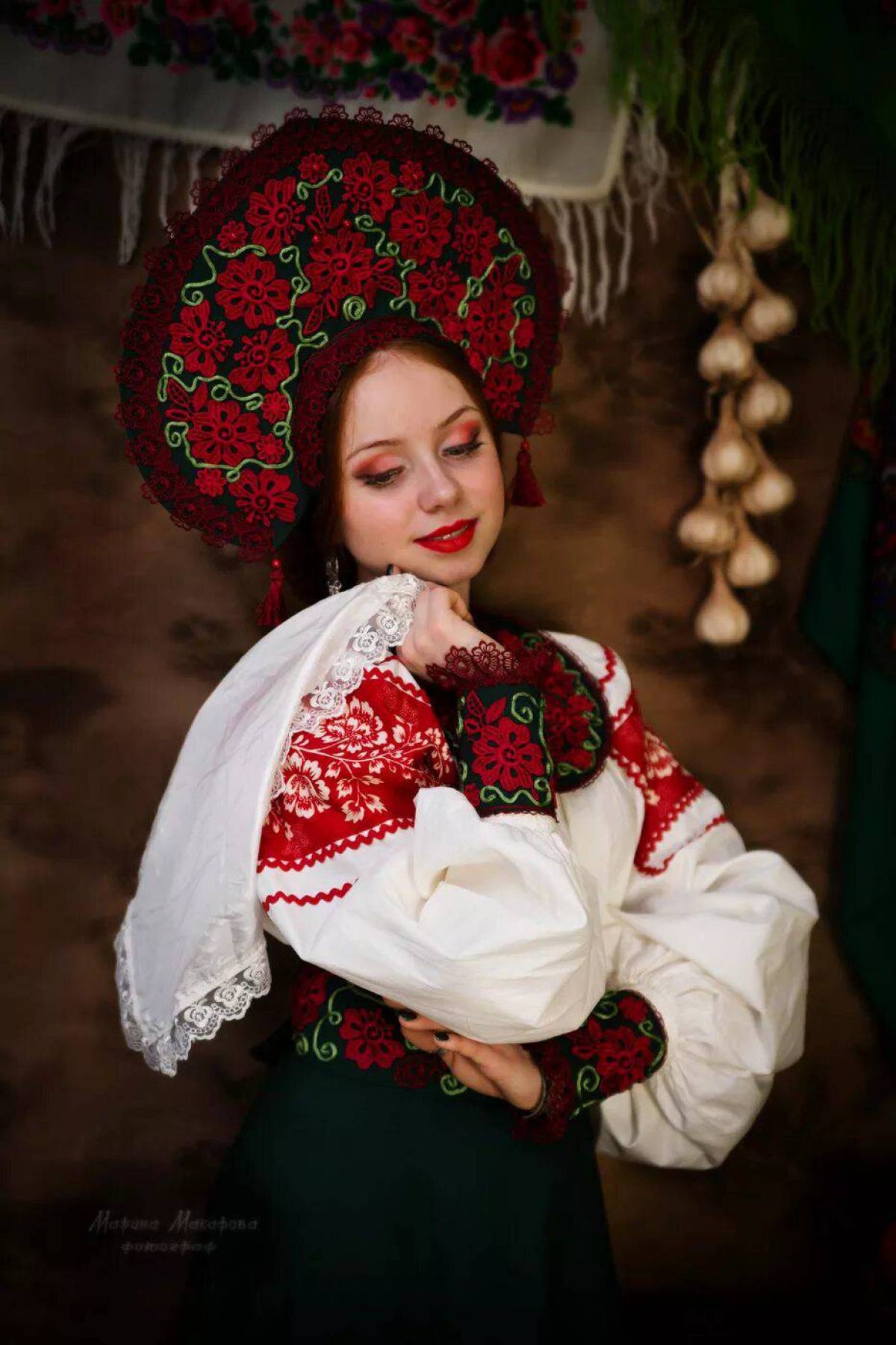 Women in Slavic costumes underwear in San Francisco